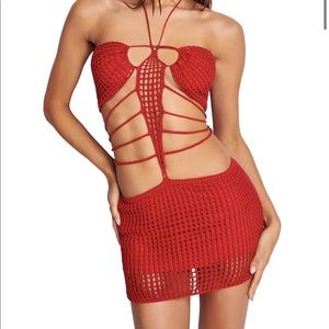 I AM GIA RED KAMALI DRESS SIZE S